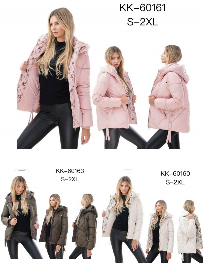 Kurtki damskie zimowe Roz S-2XL, 1 Kolor Paczka 5 szt